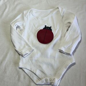 F&F - Long sleeve White Baby Onesie with ladybug design